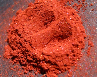 Scarlet Red Eye Shadow "Pointsettia"- Brick Red with Crimson Shimmer & Subtle Violet Sparkle Loose Pigment Mineral Eyeshadow Num. 106- Vegan