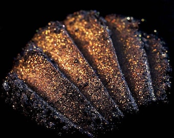 Copper Eye Shadow "Séance" – Dusky Blue & Golden Copper Glitter Loose Pigment Mineral Eyeshadow Num. 211 – Halloween 2017 The Seance - Vegan