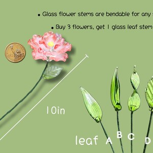 Glass Flower Bouquet | Personalized Birth Month Gift | Valentine's, Wedding, or Mother's Day Present image 11