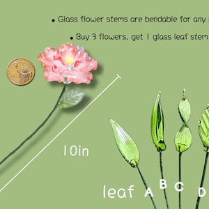 Glass Flower Bouquet | Personalized Birth Month Gift | Valentine's, Wedding, or Mother's Day Present image 7