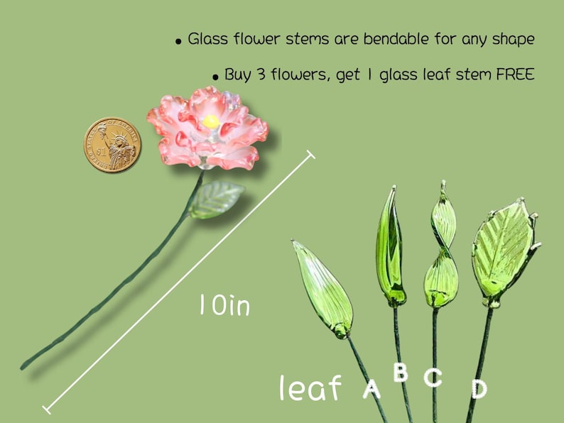 Glass Flower Bouquet | Personalized Birth Month Gift | Valentine's, Wedding, or Mother's Day Present image 7