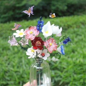 Glass Flower Bouquet | Personalized Birth Month Gift | Valentine's, Wedding, or Mother's Day Present image 2