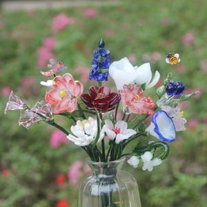 Glass Flower Bouquet | Personalized Birth Month Gift | Valentine's, Wedding, or Mother's Day Present image 18