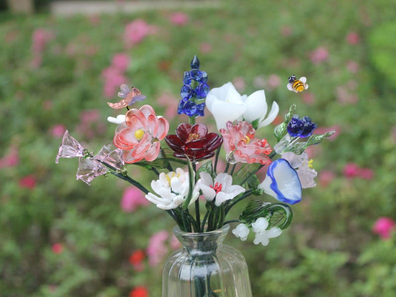 Glass Flower Bouquet | Personalized Birth Month Gift | Valentine's, Wedding, or Mother's Day Present image 18