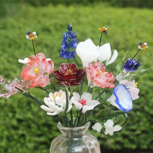Glass Flower Bouquet | Personalized Birth Month Gift | Valentine's, Wedding, or Mother's Day Present image 2