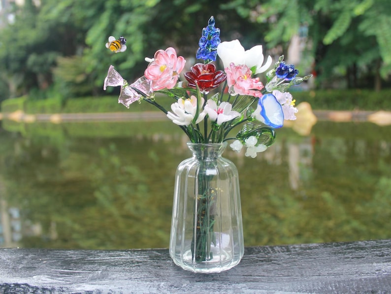 Personalized Birth Month Gift | Glass Flower Bouquet | Valentine's, Wedding, or Mother's Day Present image 14
