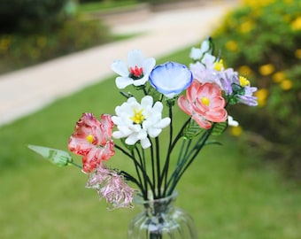 Glass Birth Month Flower: Hand Blown Bouquet Gift