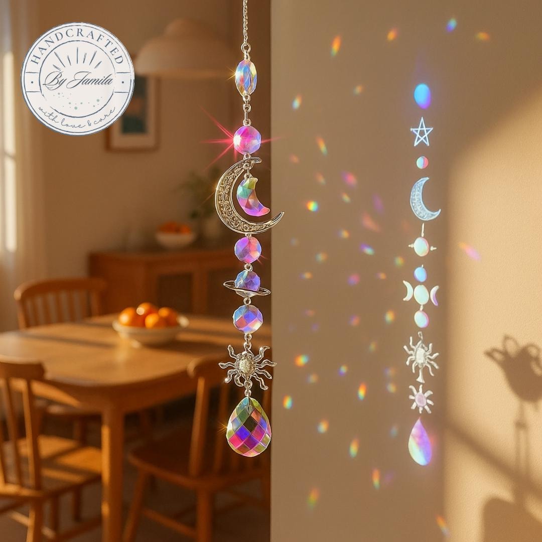 Crystal Suncatcher | Rainbow Prism Wind Chime, Boho Decor - Etsy