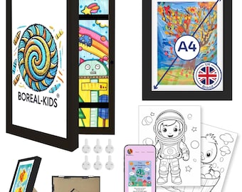 Marcos para fotos de obras de arte infantiles: almacenamiento de arte, incluye juego en línea