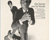 1966 Advertisement Verde Boots Men 39 s Footwear Electric Guitar Fender Stratocaster 60s Band Musicians Fashion Style Wall Art Decor