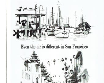 Tw26 Vintage 1950/'s San Francisco viajar Cartel volver a imprimir A3