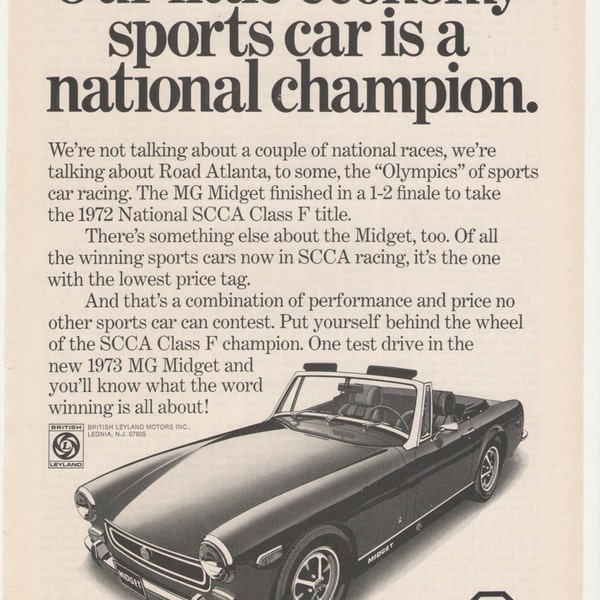 1973 MG Midget Advertisement