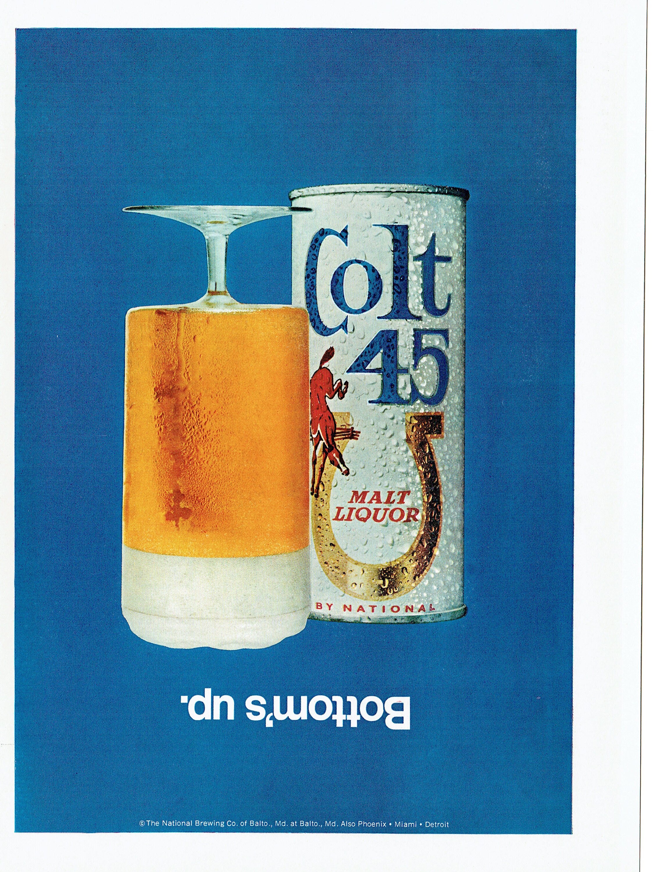 1971 Advertisement Colt 45 Malt Liquor Beer Bottoms Up Upside Etsy