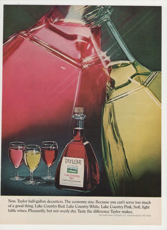 Items similar to 1972 Advertisement Taylor Lake Country Red and White