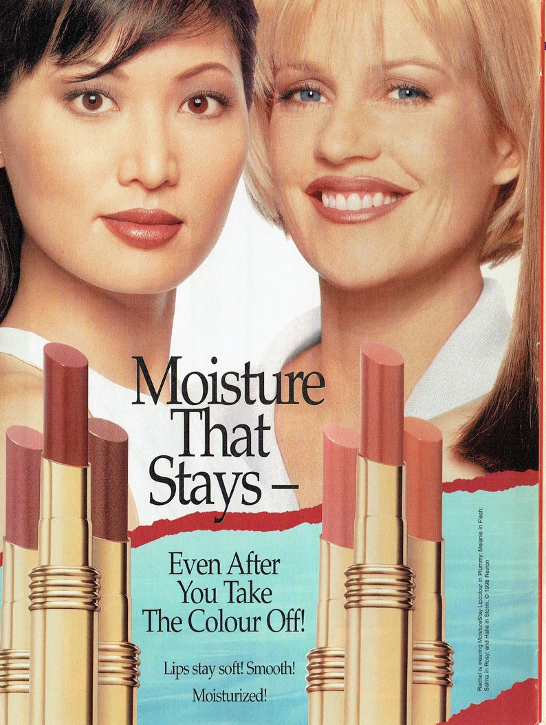 1998 Advertisement 2 Page Revlon Moisturestay Lipstick Rachel Etsy
