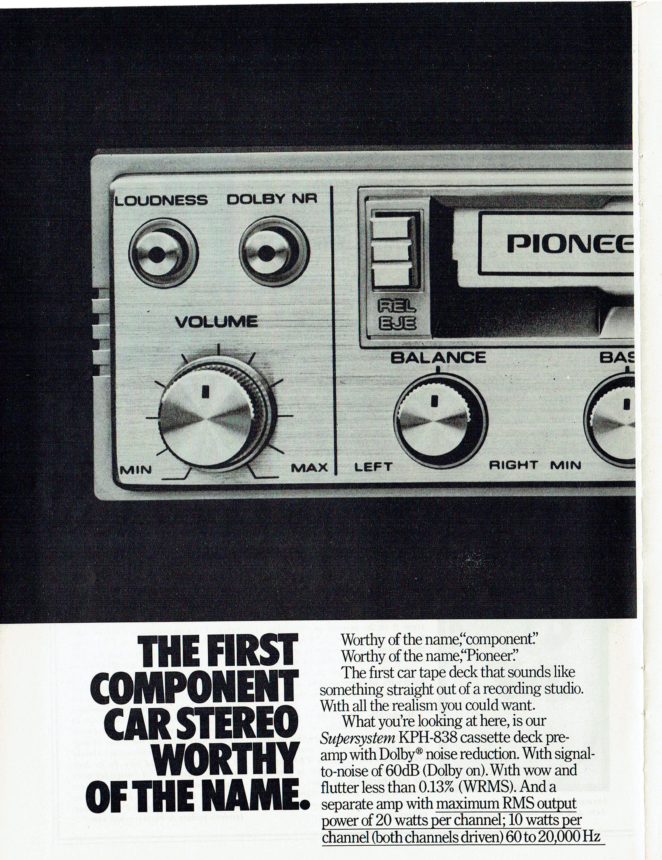 1978 Advertisement Pioneer Car Stereo Cassette Tape Deck Face Etsy