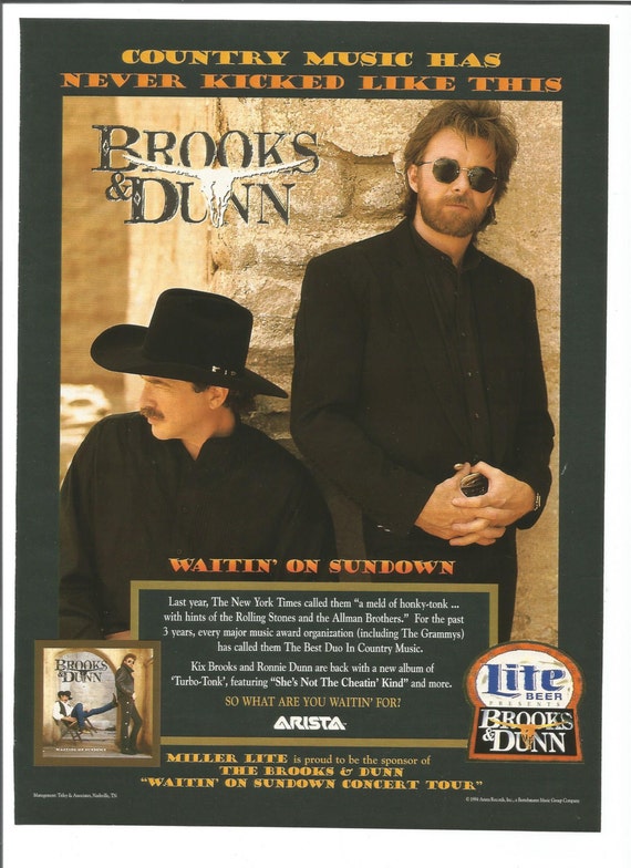1994 Advertisement Brooks and Dunn Album Waitin on Sundown Etsy