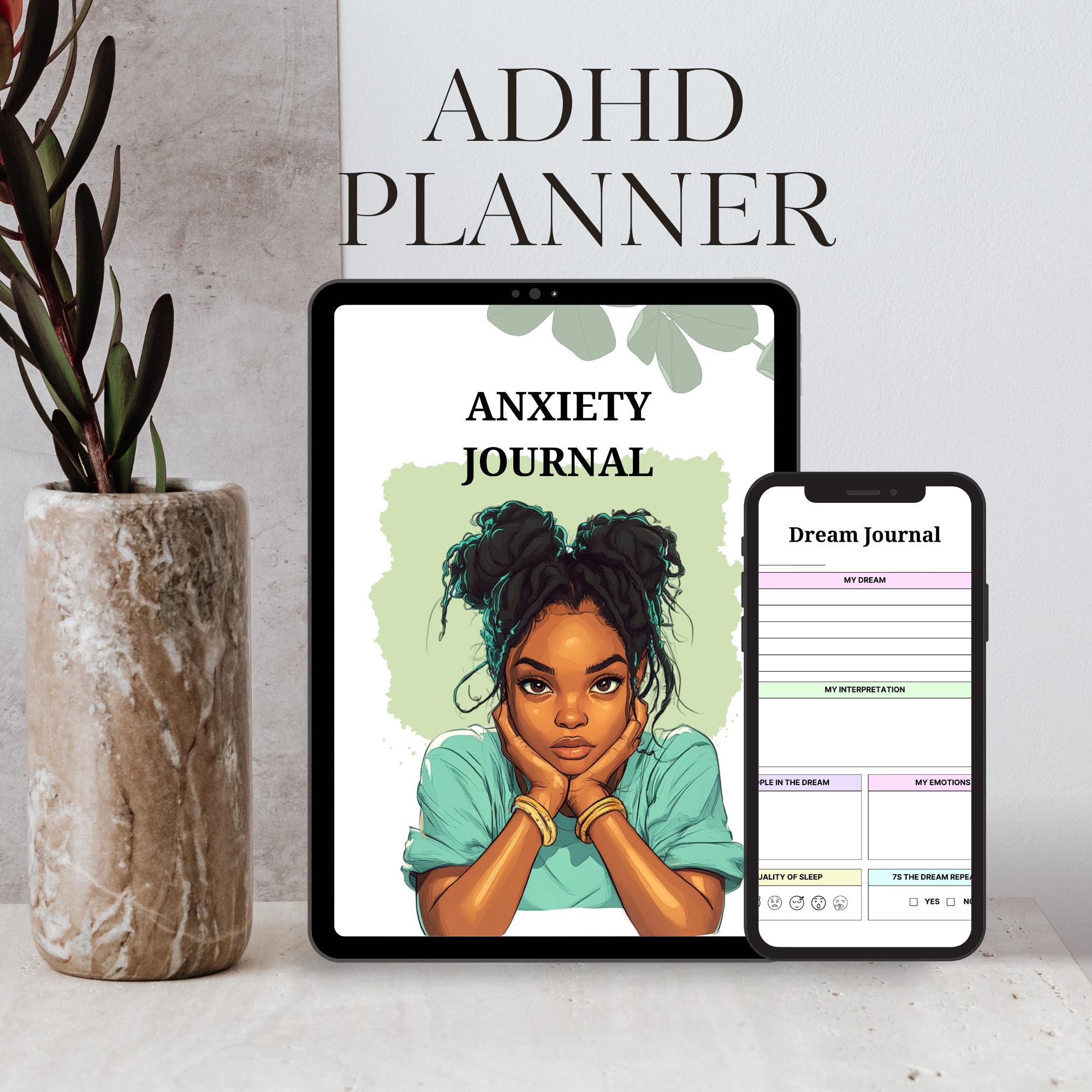 Anxiety Planner ADHD Planner Printable PDF, Mental Health Organizer ...