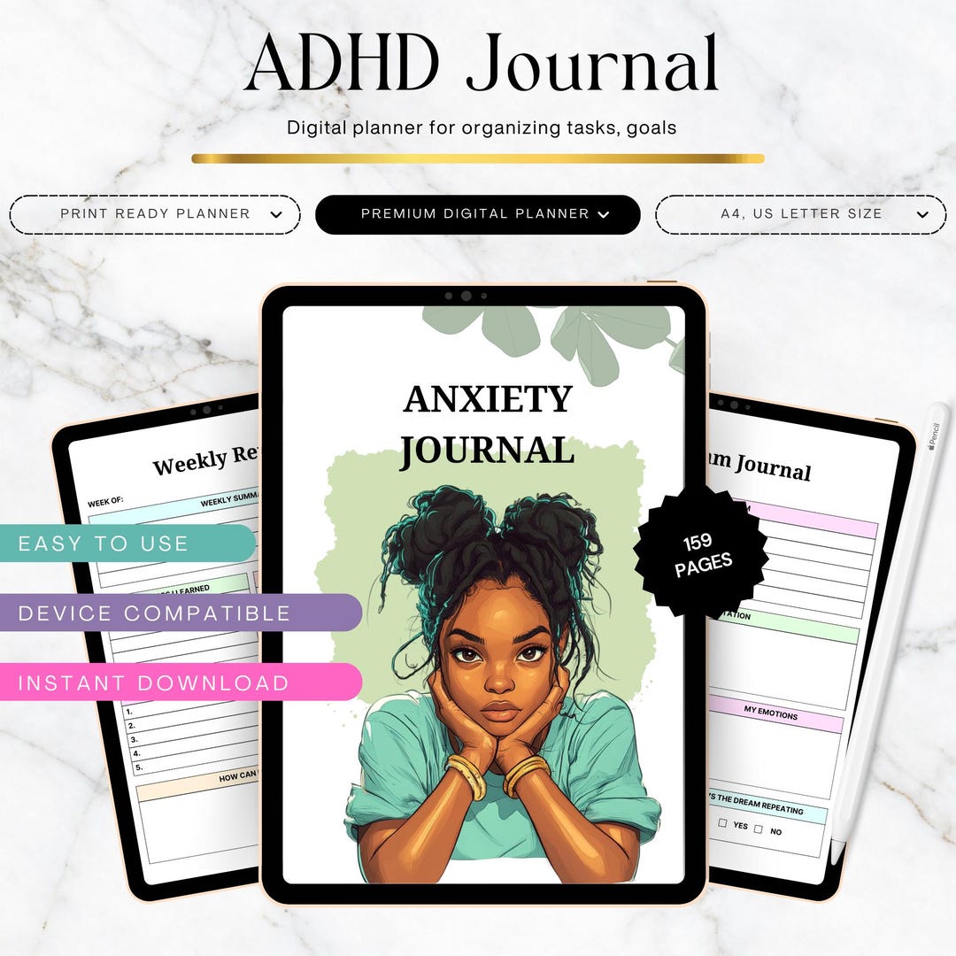 Anxiety Planner ADHD Planner Printable PDF, Mental Health Organizer ...