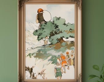 Norse Mythology Giant Art Print, George Hand Wright 1901, Viking Legends Illustration, Nordic Mythology Poster, Vintage Myth Art