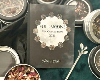 Full Moons Tea Collection | 13 Luxury Blends | Lunar-Inspired Loose Leaf Tea Set, Booklet, Spoon