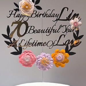 Personalised Flower Cake Topper