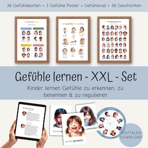 Tarjetas de Emociones para Niños XXL: Aprende, Reconoce y Comprende las Emociones | Tarjetas de Emociones + Rueda de Emociones + Póster de Emociones para Niños - Descargar PDF
