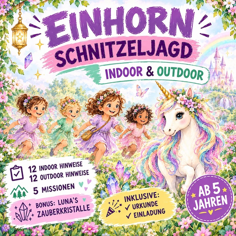 Unicorn Scavenger Hunt for Kids' Birthday Party | Indoor & Outdoor ...