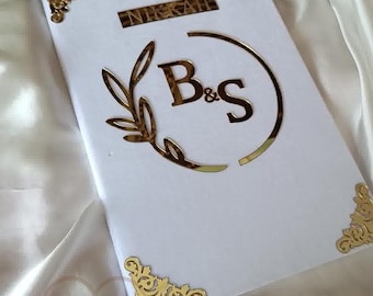 Personalized Nikkah Certificate & Booklet Set: Velvet Box Islamic Wedding Keepsake