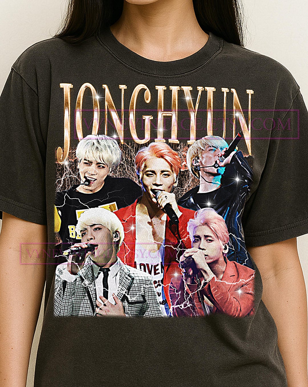 SHINee ジョンヒョン　1st Concert seoul Tシャツ Jonghyun Bootleg Shirt, Vintage Kpop Idol Singer Performer Shinee