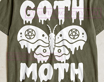 Goth Moth Halloween T-Shirt, Spooky Season Graphic Tee, Gothic Moth Shirt, Dark Academia Fall Gift, Witchy Moth Tee