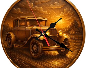 wall clock 10 inch wooden silent round motorcycle garage decor vintage bike wall art gift for men mechanic shop classic motor lover