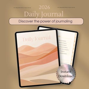 2026 Digital Daily Journal – Guided Prompts, Gratitude Log, Mood Tracker, GoodNotes & Notability, Mindfulness + Reflection