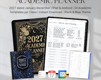 2027 Digital Academic Planner: Student Productivity Planner, iPad, GoodNotes, Android Compatible (Digital Download)