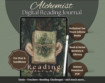 Alchemist Digital Reading Journal for iPad & GoodNotes | Reflective Reading Journal with Prompts, Book Tracker, Book Reviews | Reusable PDF