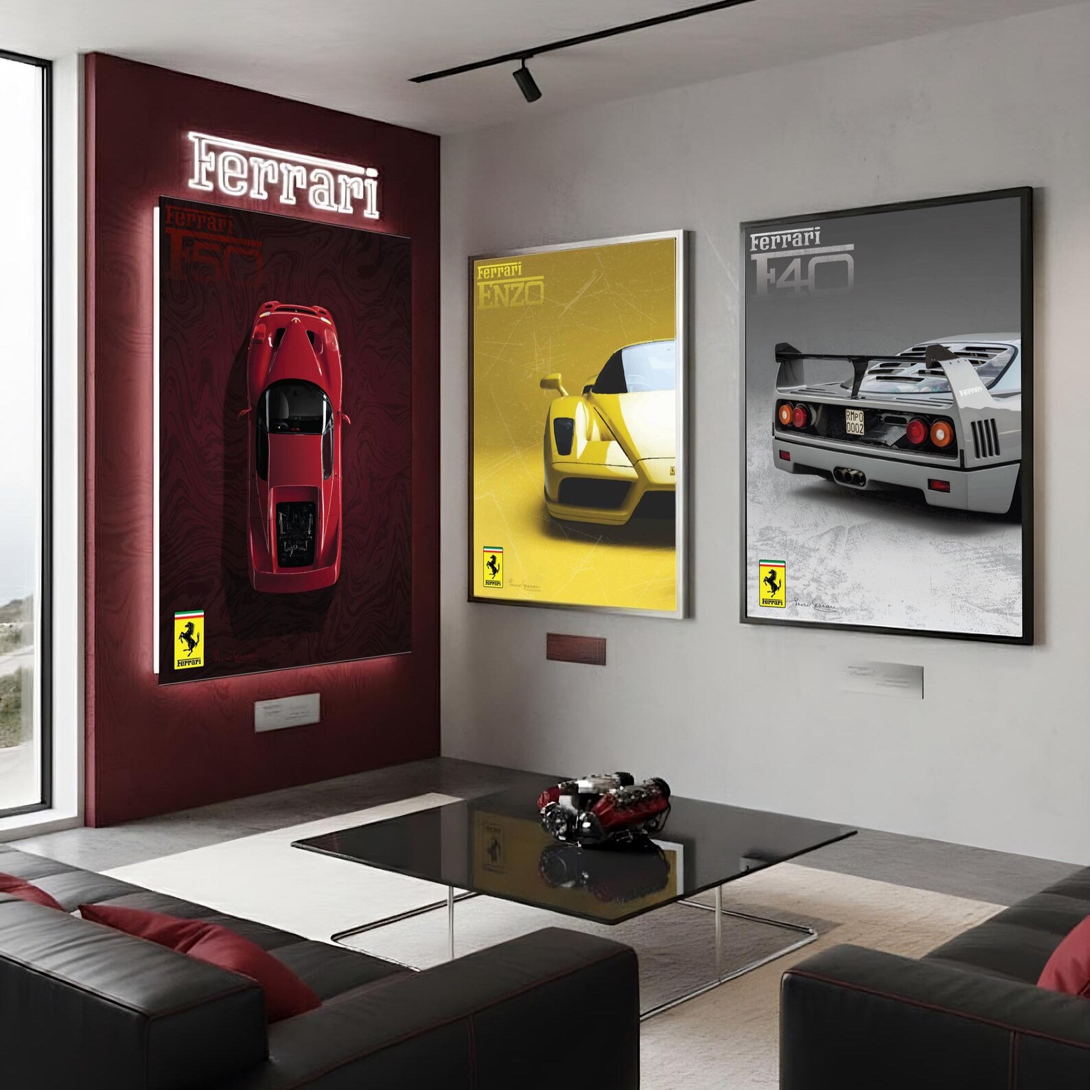 Ferrari Poster Bundle F40, F50 & Enzo Supercar Wall Art - Etsy