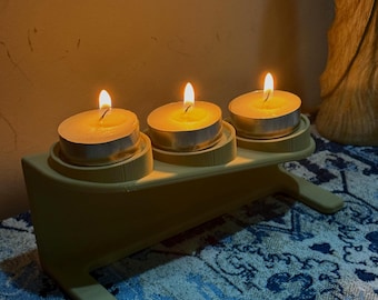 Portavelas impreso en 3D – Bandeja minimalista escandinava para velas, iluminación ambiental