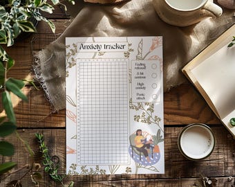 Yearly anxiety tracker – English and French Printable bullet journal page (PDF)