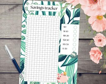 Printable Yearly Savings Tracker, Euros Dollars Pounds (PDF)