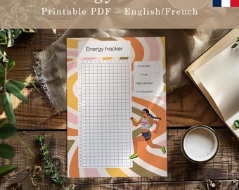 Yearly energy tracker – Printable bullet journal page