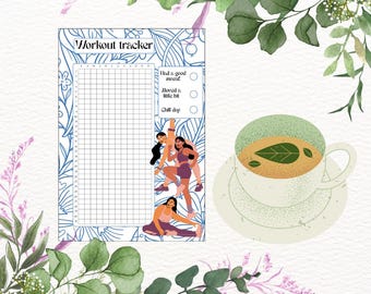 Yearly workout tracker – English and French Printable bullet journal page (PDF)