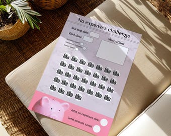 No Expenses Challenge – English and French Printable bullet journal page (PDF)