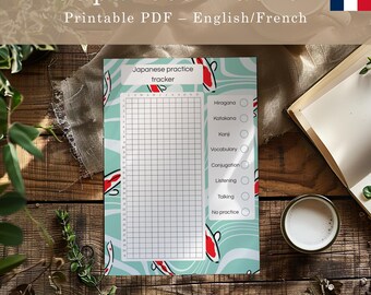 Yearly Japanese tracker – Printable bullet journal page to help you learn Japanese