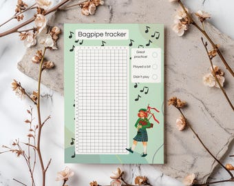 Yearly bagpipe practice tracker