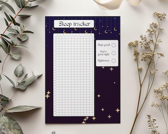 Yearly sleep tracker – English and French Printable bullet journal page (PDF)