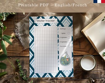 Yearly water tracker – Printable bullet journal page