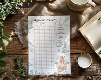 Yearly migraine tracker – English and French Printable bullet journal page (PDF)