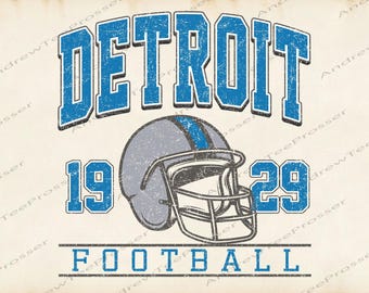 Vintage Detroit Football PNG, Game Day Png, Retro Detroit Football Png, Sports Design, Sublimation Football Graphic, Instant Download