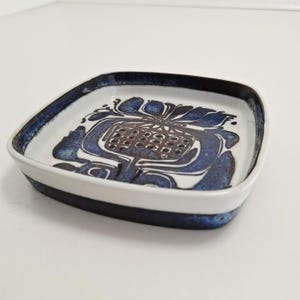 Royal Copenhagen Faience Bowl Decor 429 Model 2883, Danish Ceramic Dish, Mid Century Square Trinket Bowl, Vintage Scandinavian Pottery
