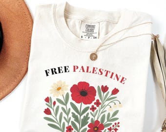 Palestine Shirt, Comfort Colors® T-Shirt, Support Palestine T-shirt, Gaza Tee, Palestinian Gift, Activist Tee, Stop Genocide, Feed Gaza